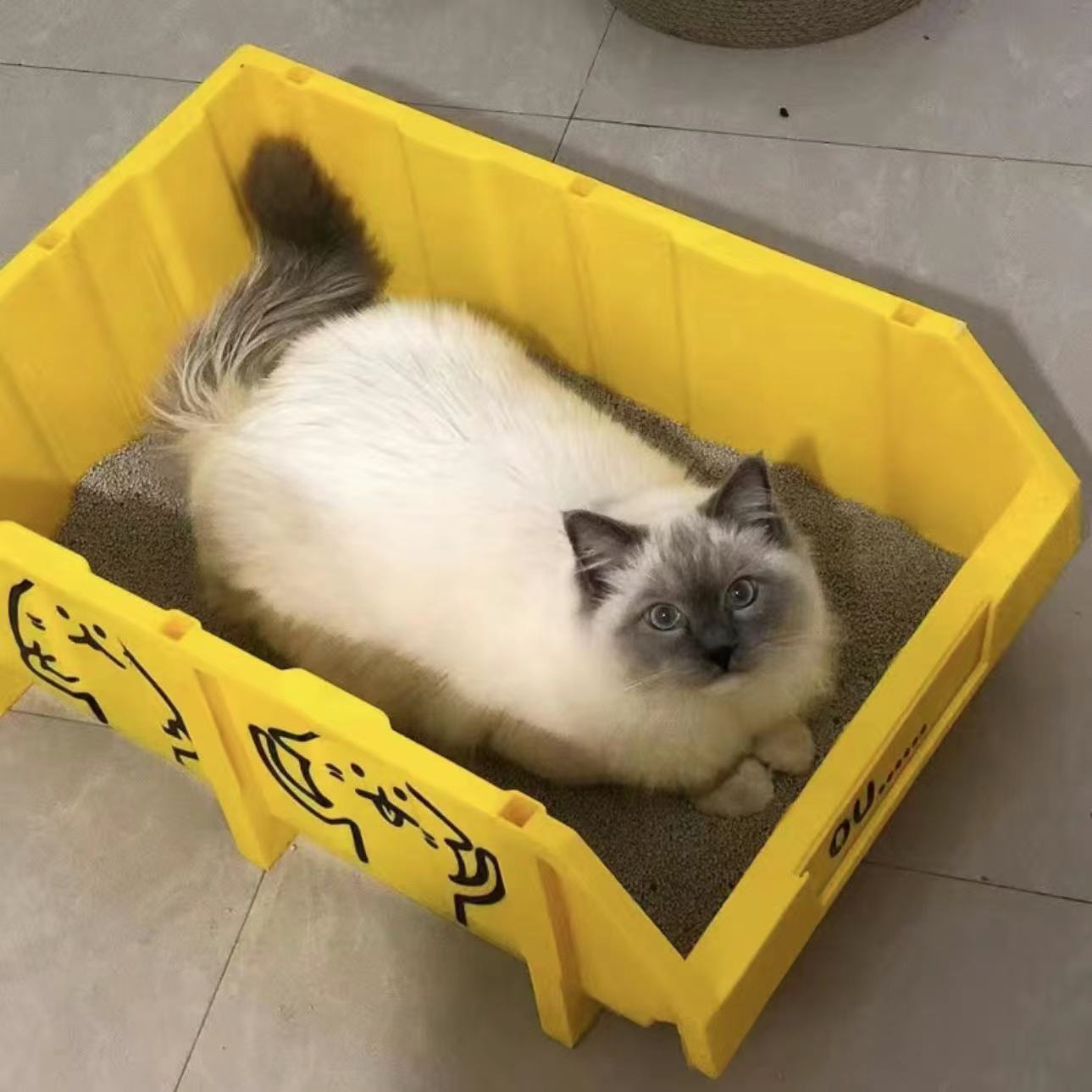 貓砂盆貓砂盆超大號巨大加高防外濺開放式零件盒貓砂盆貓貓用品五金盒