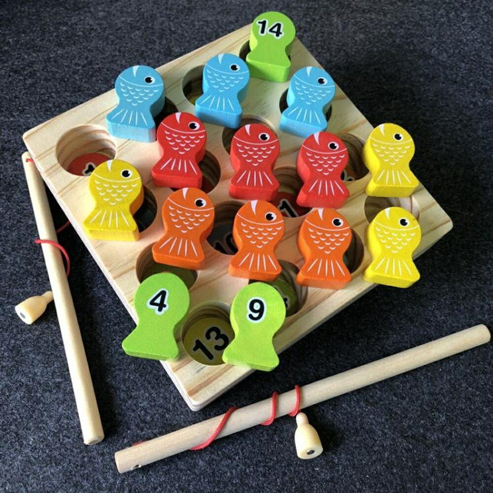 寶寶磁性釣魚玩具木質幼兒早教益智認數字玩具顏色配對親子游戲歐歐歐流行館