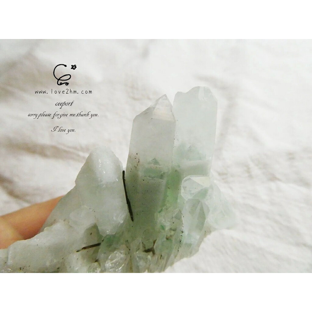 綠幽靈晶簇 21968/綠幽靈水晶/水晶飾品/ [晶晶工坊-love2hm]