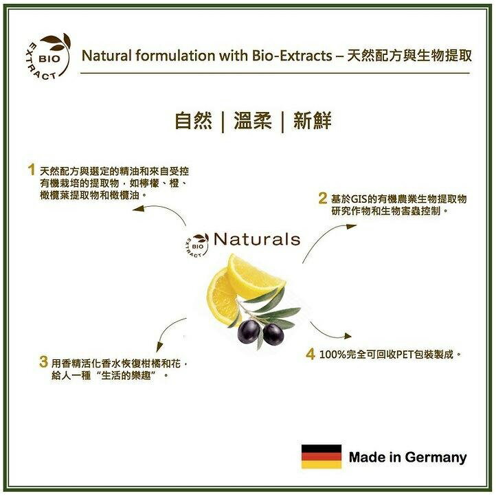 Naturals 自然果漾 沐浴洗護系列 星級連鎖御用品牌 環保智能瓶300ml 1
