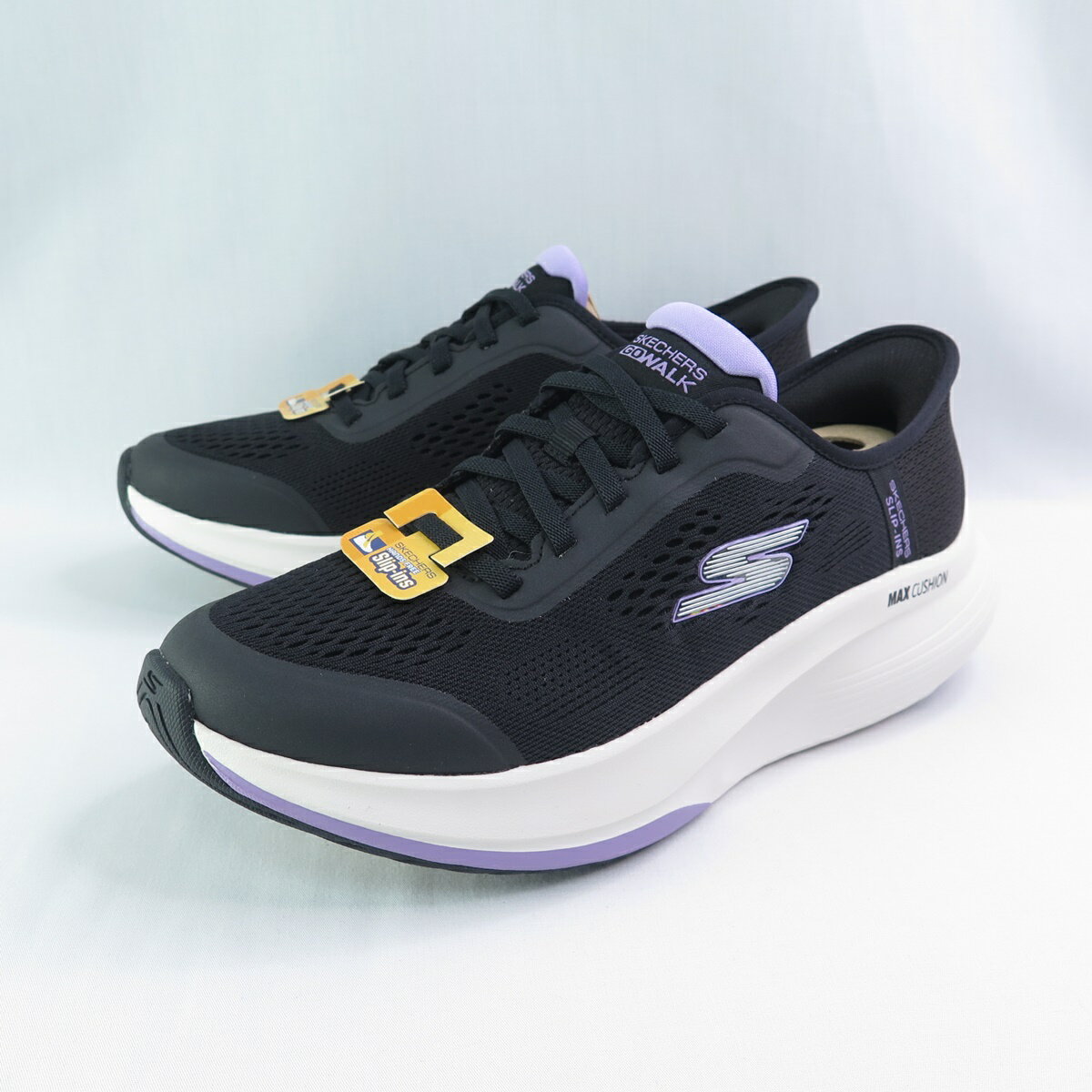 Skechers 125067BKLV 女健走鞋 GO WALK Max Walker 黑/薰衣草【iSport愛運動】