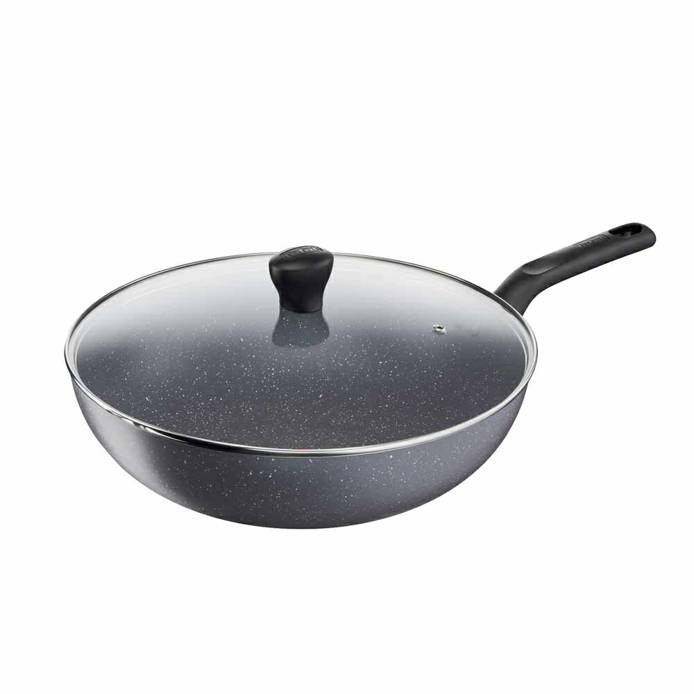 Tefal法國特福 全新鈦升級-礦石灰系列28CM不沾小炒鍋(含蓋) 1