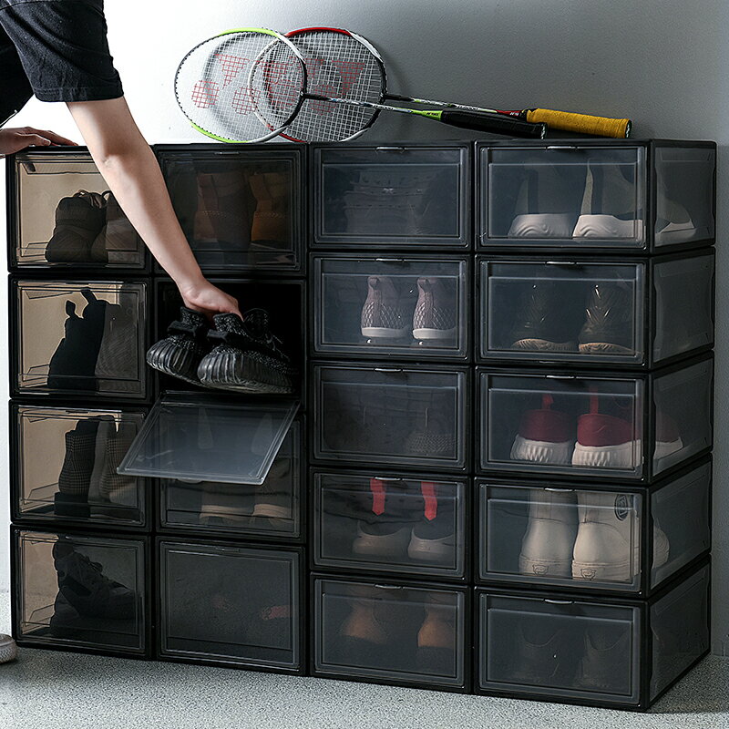 aj鞋盒收納盒單個裝辦公室放鞋子放鞋器亞克力省空間神器透明鞋柜