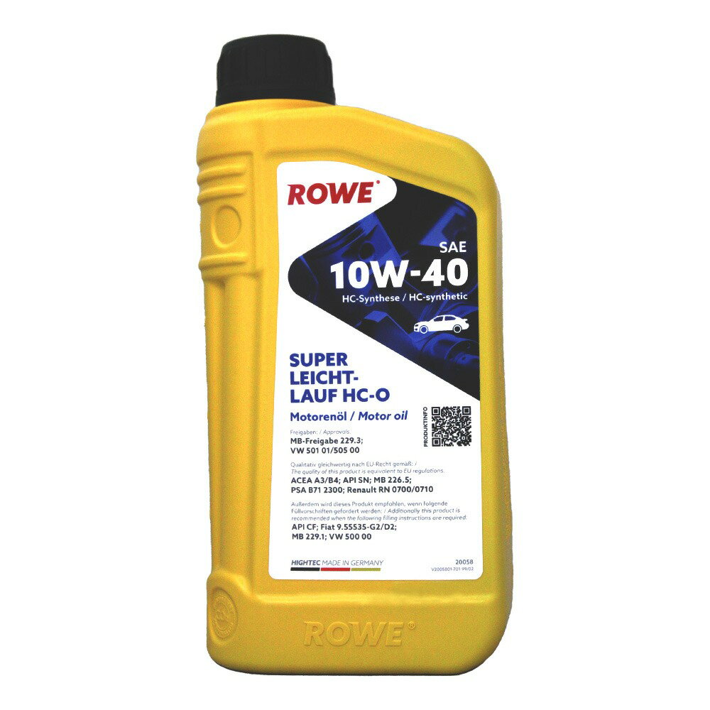 ROWE SUPER LEICHTLAUF HC O 10W40 合成機油 (平行輸入)【APP下單最高22%點數回饋】