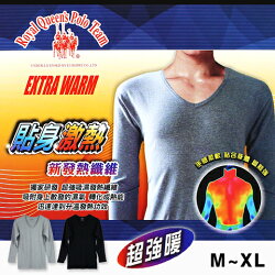 【esoxshop】輕薄發熱衣 日本發熱纖維 精梳棉V領素面 台灣製 Royal Queen's Polo Team