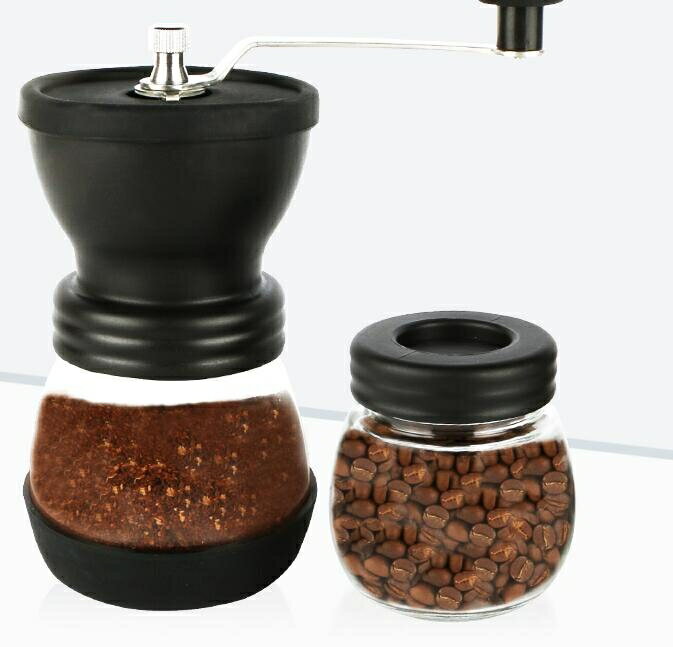 咖啡機 咖啡磨豆機 玻璃手動磨粉機 手搖便攜式可水洗咖啡豆研磨機谷物 雙十二購物節