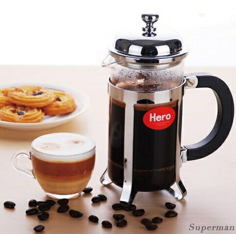 法式濾壓壺 - 不銹鋼咖啡壺 家用法式沖茶器 咖啡濾壓壺 玻璃過濾杯咖啡濾壓壺 玻璃過濾杯