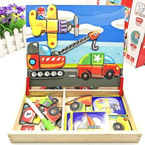 買一送一 兒童磁性拼拼樂畫板早教益智磁力拼圖玩具木質磁貼 萬客居