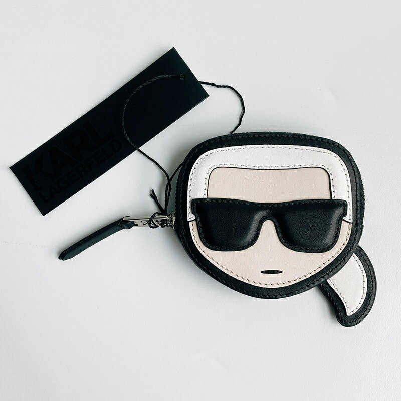 美國百分百【全新真品】 Karl Lagerfeld 卡爾 老佛爺 拉鍊 零錢包 專櫃精品 配件 logo AL70