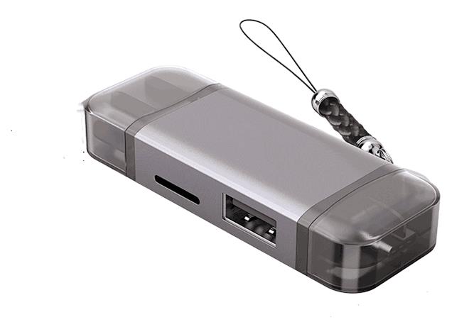 Type-C讀卡器 USB3.0高速讀卡器 安卓OTG SD單反相機TF卡帶USBHUB