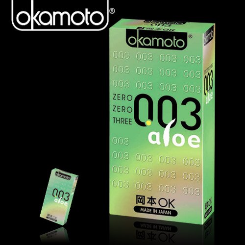 Okamoto 岡本003-ALOE 超潤蘆薈極薄保險套(6入裝) 安全套 衛生套 避孕套