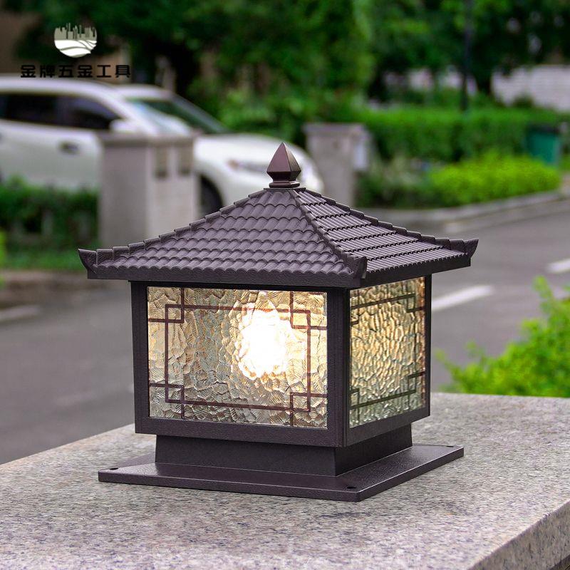 太陽能 柱頭燈 花園別墅中式景觀 庭院燈 兩側門燈圍 墻燈 室外 復古[DD0321001]