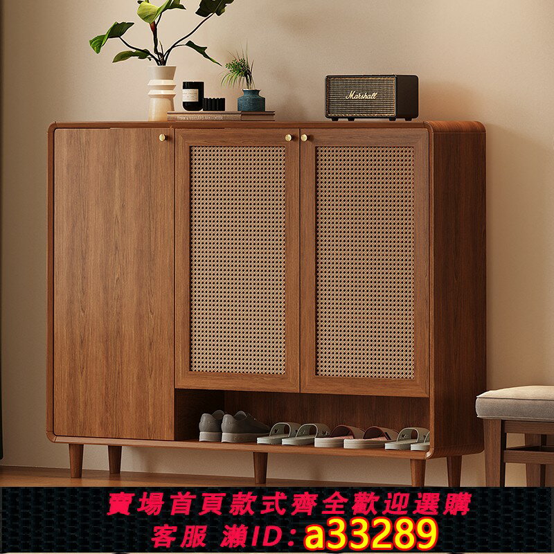 【臺灣公司 可開發票】鞋櫃家用門口實木大容量多層2025新款爆款入戶玄關櫃新中式小戶型