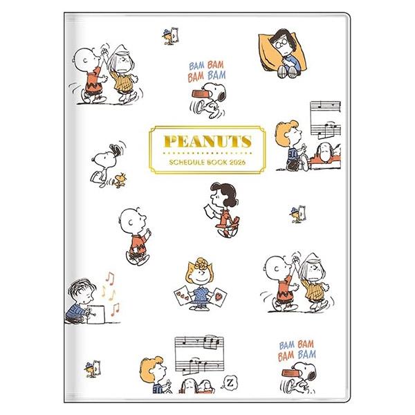 【震撼精品百貨】2026年曆~史奴比Peanuts Snoopy~史奴比Snoopy 2026 B6行事曆手帳本-樂譜*13380