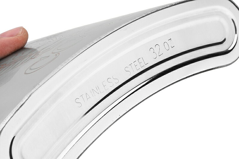 32盎司加厚酒壺不銹鋼烈酒水壺大容量隨身戶外便攜酒瓶帶皮套 4