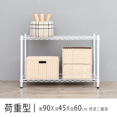 倉庫架/置物架 荷重型 90x45x60公分烤漆二層波浪收納架 dayneeds
