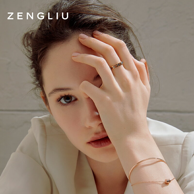 ZENGLIU鏈條鈦鋼戒指女ins潮時尚個性韓版復古簡約冷淡風食指戒子