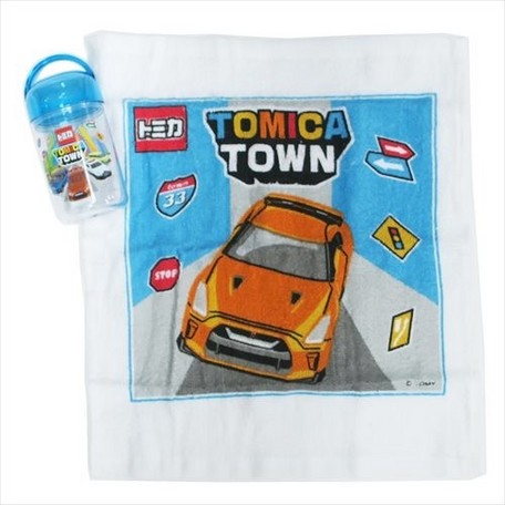 大賀屋 多美 小汽車 毛巾 附 收納盒 手帕 方巾 兒童 學童 外出 汽車 Tomica 日本製 J00014070