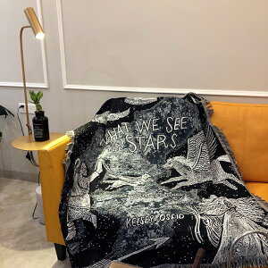 西里coco北歐ins宇宙星空天文掛毯沙發裝飾毯蓋毯客廳針織毛毯子