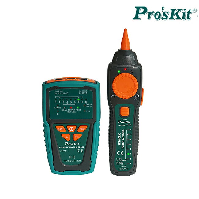 ProsKit寶工 MT-7028 抗干擾型 音頻網路查線器 網路測試器 非接觸驗電筆 尋線器 PoE查線器