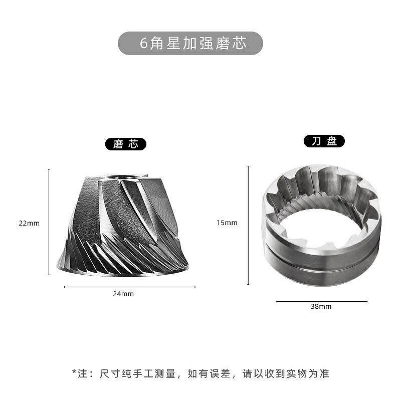 （咖啡用品與配件）六星刀錐刀手搖磨豆機磨芯盤SUS420不鏽鋼咖啡機手動專用配件磨盤 OYHG