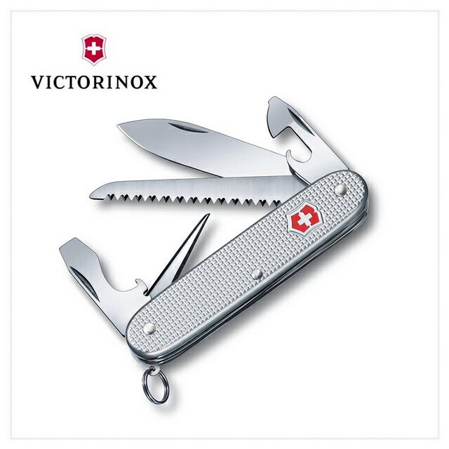 VICTORINOX 瑞士維氏 瑞士刀 Farmer Alox 9用 93mm 銀格 0.8241.26