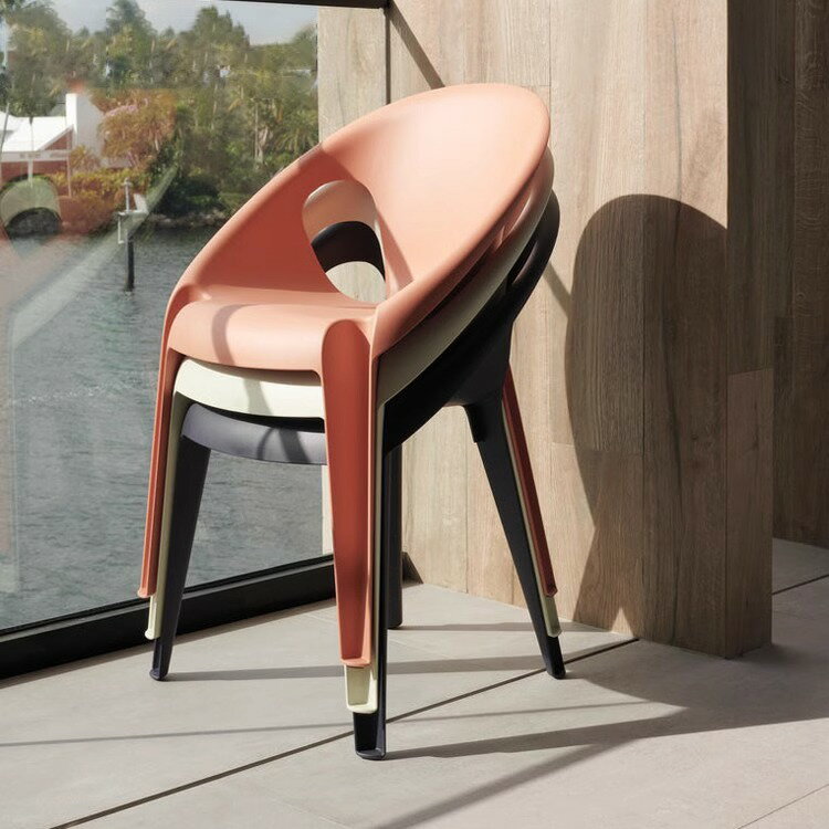 塑料椅子靠背加厚餐椅家用餐廳餐桌椅商用休閑吃飯凳子簡約扶手椅