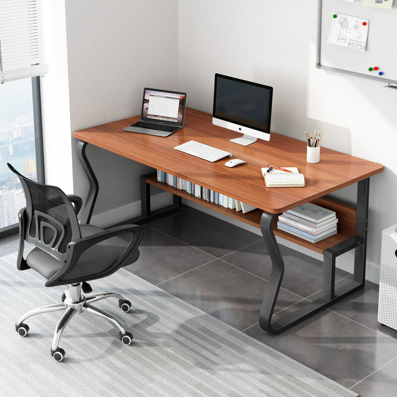 APP下單享點數9% 電腦桌臺式簡約家用學生寫字桌長方形鋼木桌子臥室辦公桌簡易書桌