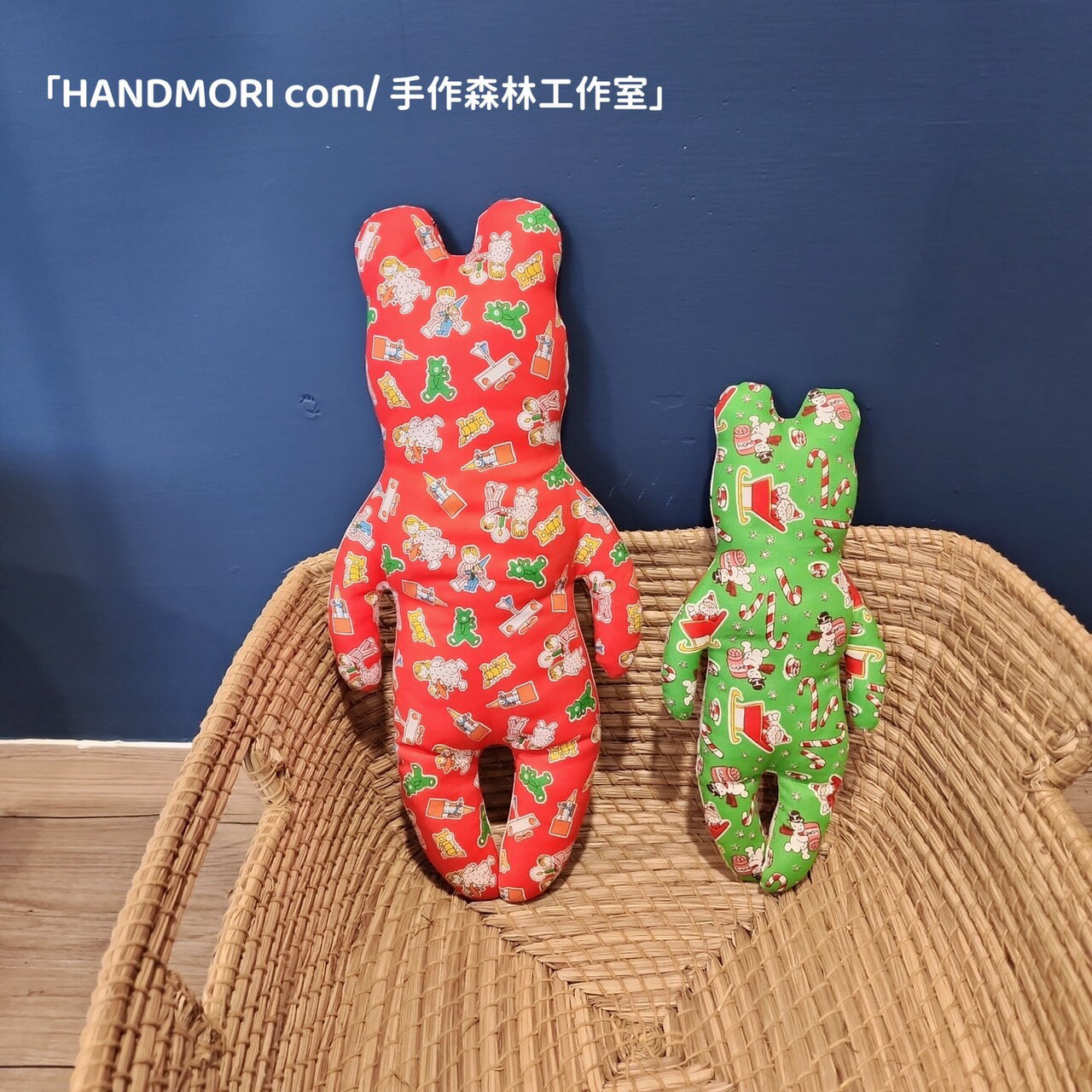 手作森林「影音教學 美國製 棉布 聖誕節系列 撞色款 安撫熊 DIY 材料包」 安撫 熊熊 熊寶寶 安撫熊