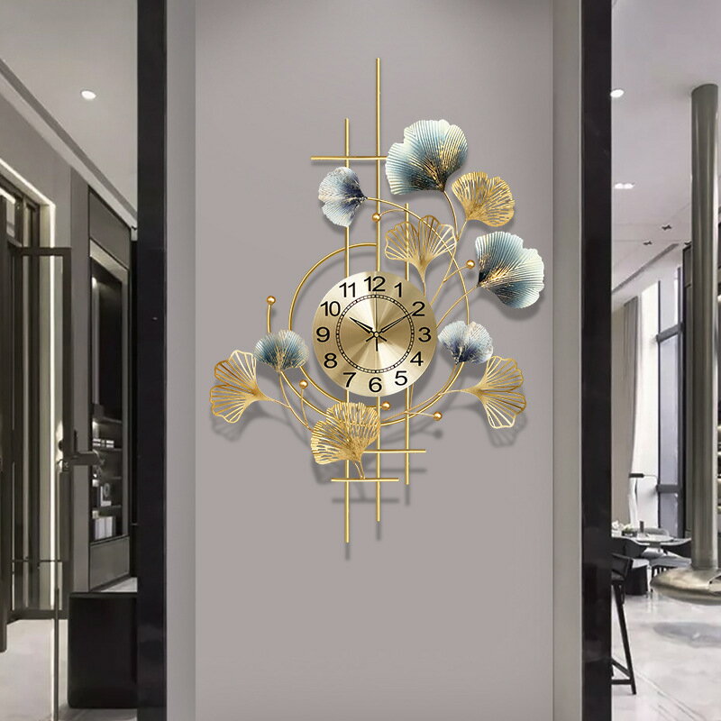 新中式輕奢掛鐘客廳家用時尚鐘表沙發書房墻飾時鐘掛表創意鐘飾