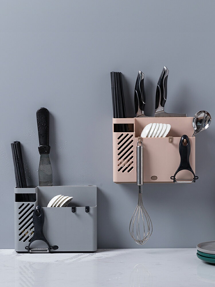 筷子簍家用免打孔置物架壁掛式廚房餐具收納盒筷筒架筷子籠