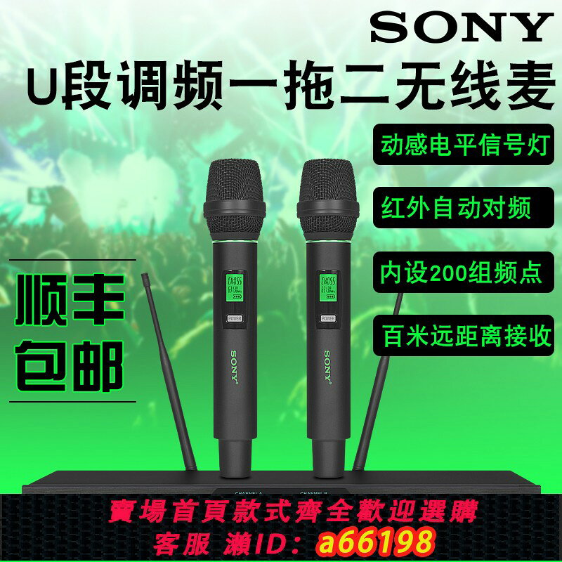 【台灣公司 可開發票】索尼一拖二專用無線話筒戶外家用舞臺演出KTV唱歌專業調頻麥克風