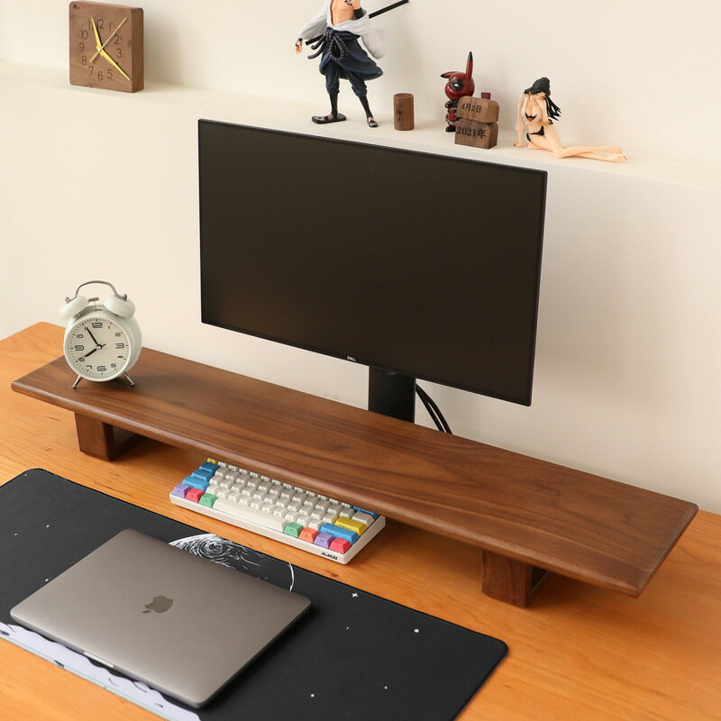 電腦增高架 級黑桃木增高架電腦顯示器增高架子辦公室桌面美學置物架
