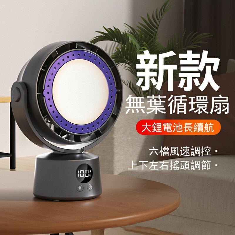 【免運】新款智慧遙控桌面無葉風扇 家用辦公USB搖頭風扇 可加香薰桌扇