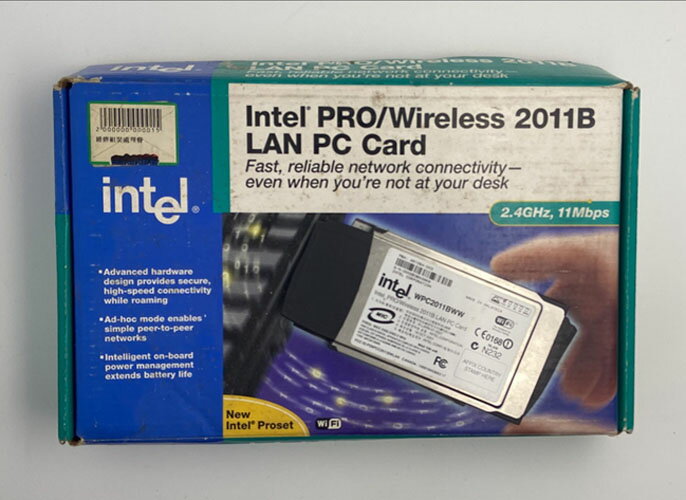 (新品，外盒破損) Intel PRO/Wireless 2011B LAN PCMCIA 介面網路卡 u4