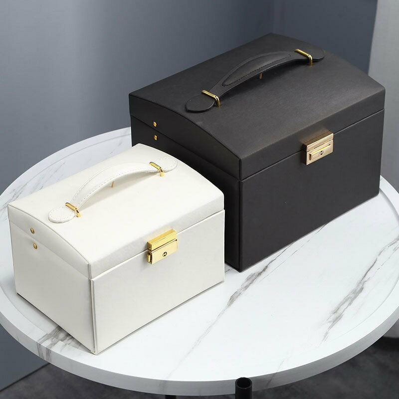 【免運費】首飾盒收納手提帶鏡飾品收納項戒指珠寶盒jewelry box
