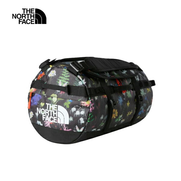 美國【The North Face】BASE CAMP DUFFEL-S 50 L 抗水旅行包 / 手提肩背兩用包 / 冬季旅行包款 - 黑色印花