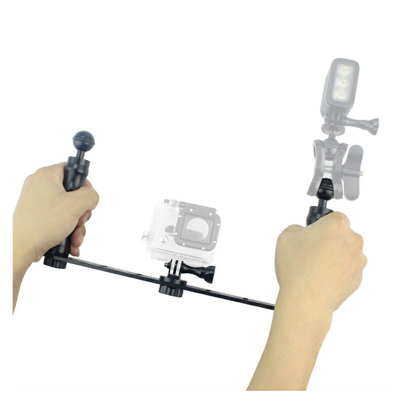 GoPro全系列運動相機CNC鋁合金 潛水雙手持支架自拍神器