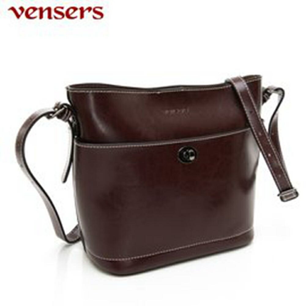 【vensers】小牛皮潮流個性包~斜肩背包 側背包 單肩包 日常外出包 休閒包(NL1082101咖啡)