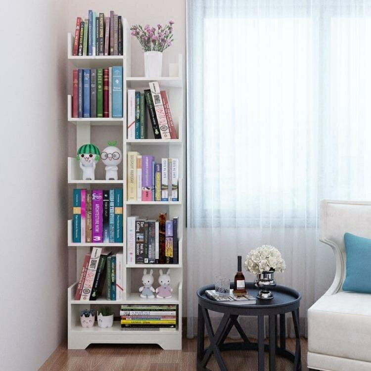 書櫃兒童書架落地簡約現代簡易客廳樹形置物架兒童學生實木組合創意小書櫃 【麥田印象】