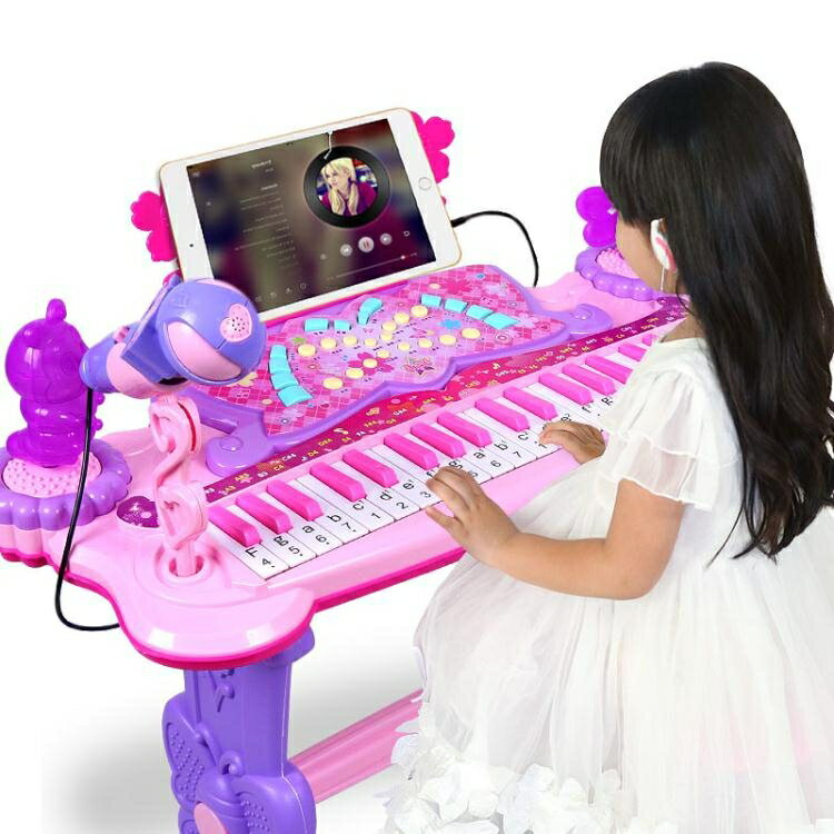 電子琴玩具1-3-6歲女孩初學者寶寶多功能鋼琴話筒可彈奏充電 【麥田印象】