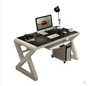書桌電腦桌臺式家用簡約型書桌鋼化玻璃學習辦公桌 【麥田印象】