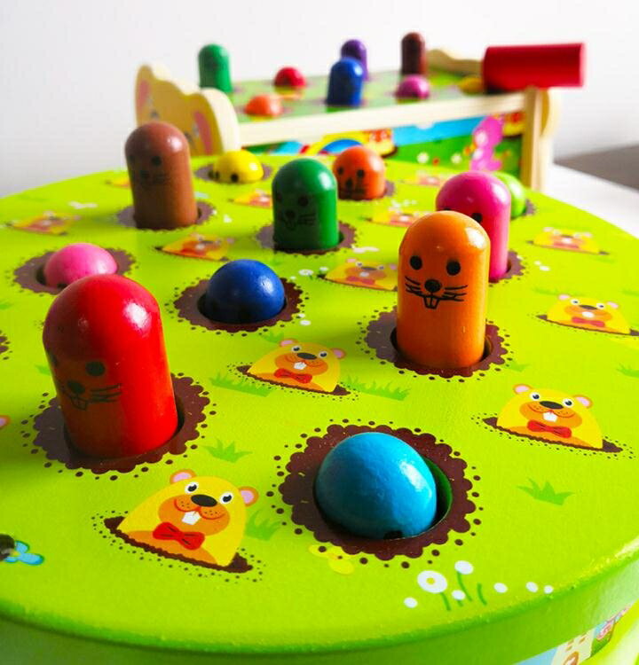 大號木制質打地鼠玩具幼兒益智兒童男女孩寶寶兒童智力3-6-7周歲 【麥田印象】