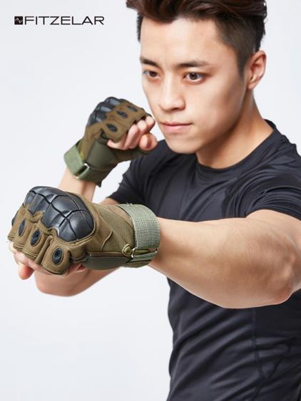 半指戰術手套格斗特種兵手套運動男軍迷運動裝備防滑耐磨健身護具 【麥田印象】