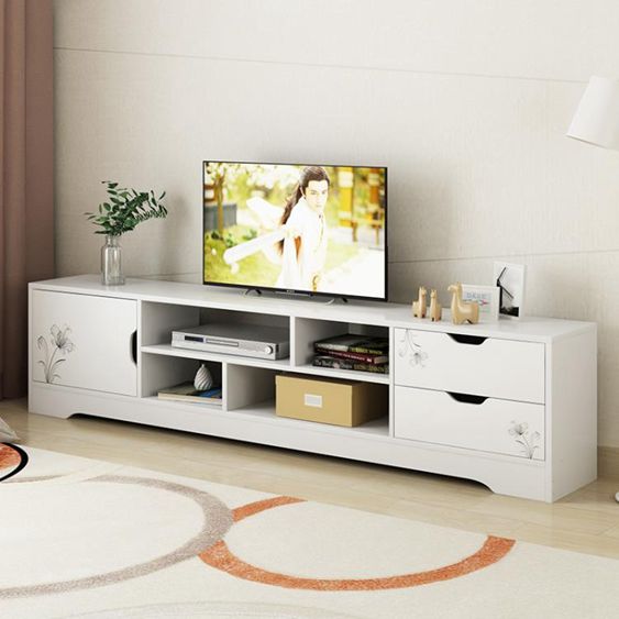 簡易電視櫃實木色現代簡約小戶型新款電視桌子放電視機櫃組合牆櫃 【麥田印象】