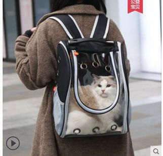 貓包貓咪背包寵物包狗狗外出便攜太空艙透明雙肩包外帶貓咪用品 【麥田印象】