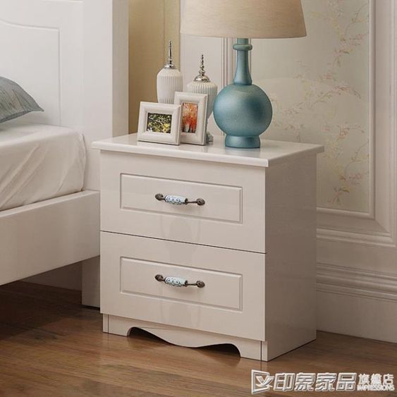 簡易床頭櫃歐式白色簡約現代儲物櫃個性多功能收納櫃子臥室經濟型 【麥田印象】