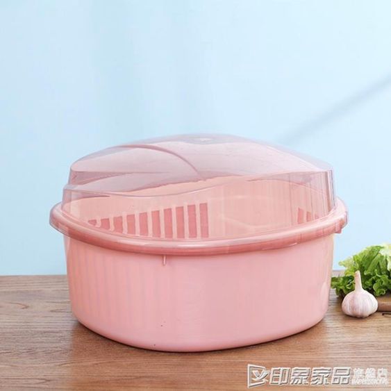 廚房家用帶蓋碗盆碗碟置物架塑料碗櫃裝碗筷收納盒放碗箱瀝水碗架 【麥田印象】