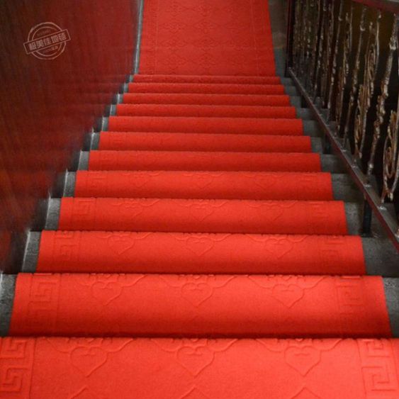 訂製樓梯踏步滿鋪防滑免膠自黏地毯客門廳加厚紅墊子 【麥田印象】