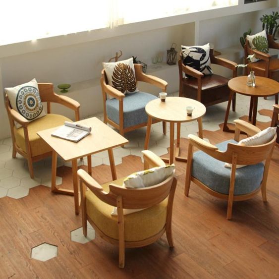 北歐辦公室接待奶茶店西餐咖啡廳桌椅組合簡約休閒卡座單人皮沙發 YDL 【麥田印象】